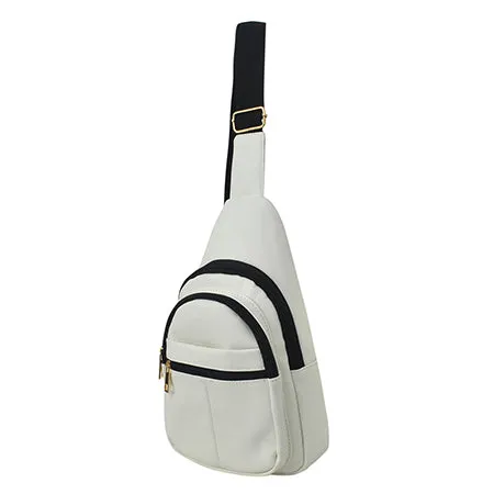 White Faux Leather Fashion Sling Bag