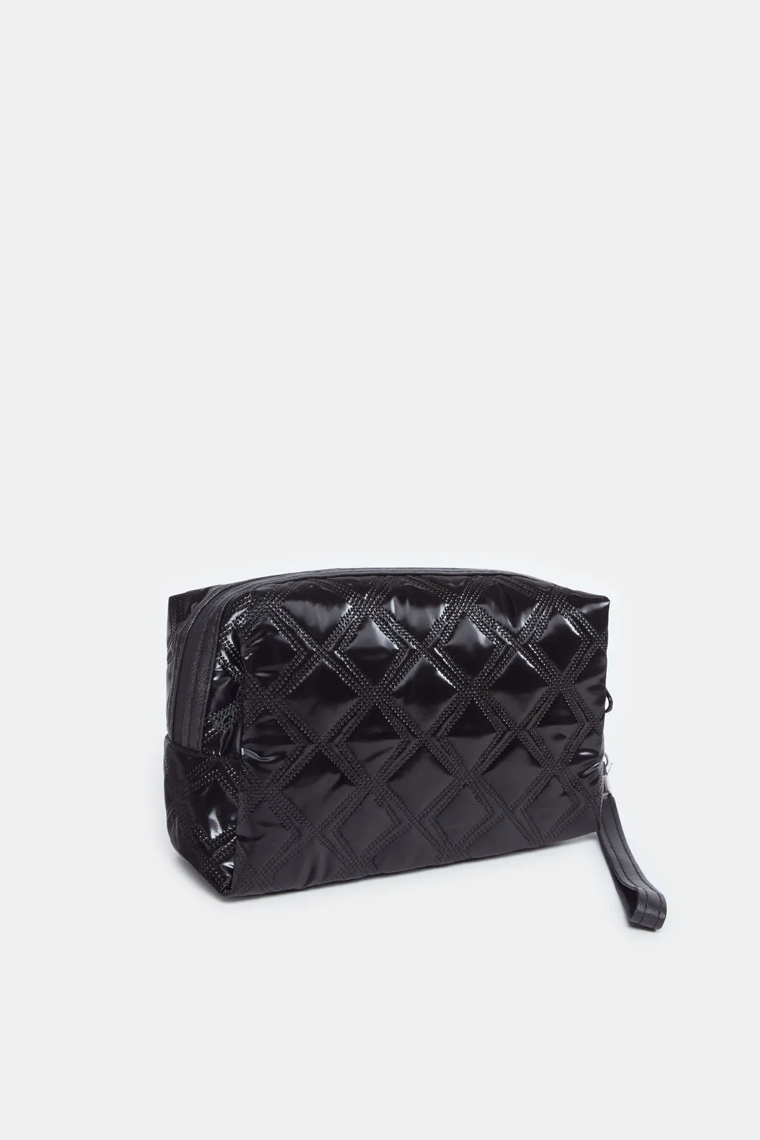 Women Black Quilted Pouch