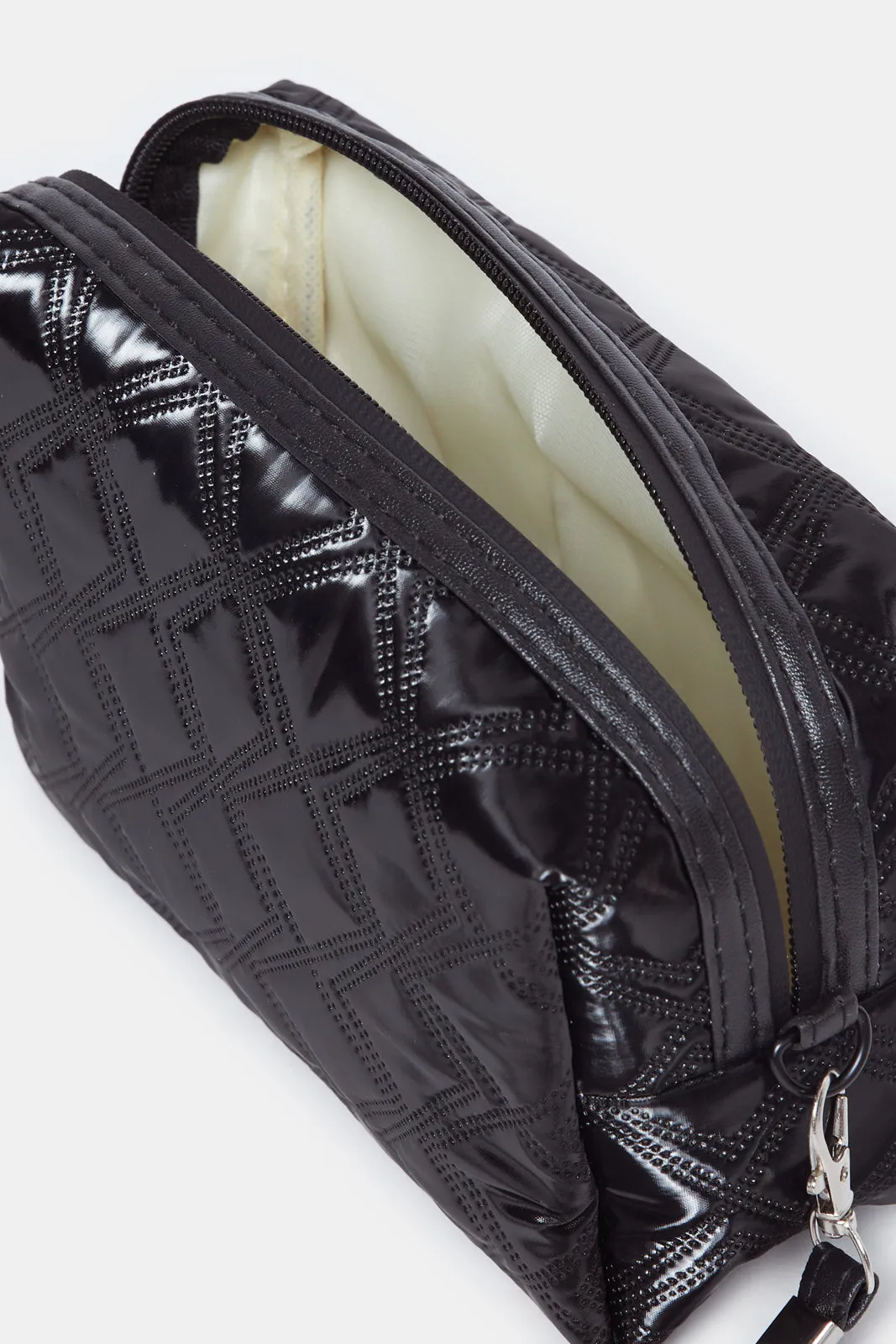 Women Black Quilted Pouch